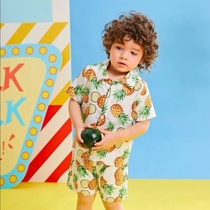 Toddler boys pineapple print beach swimsuit set